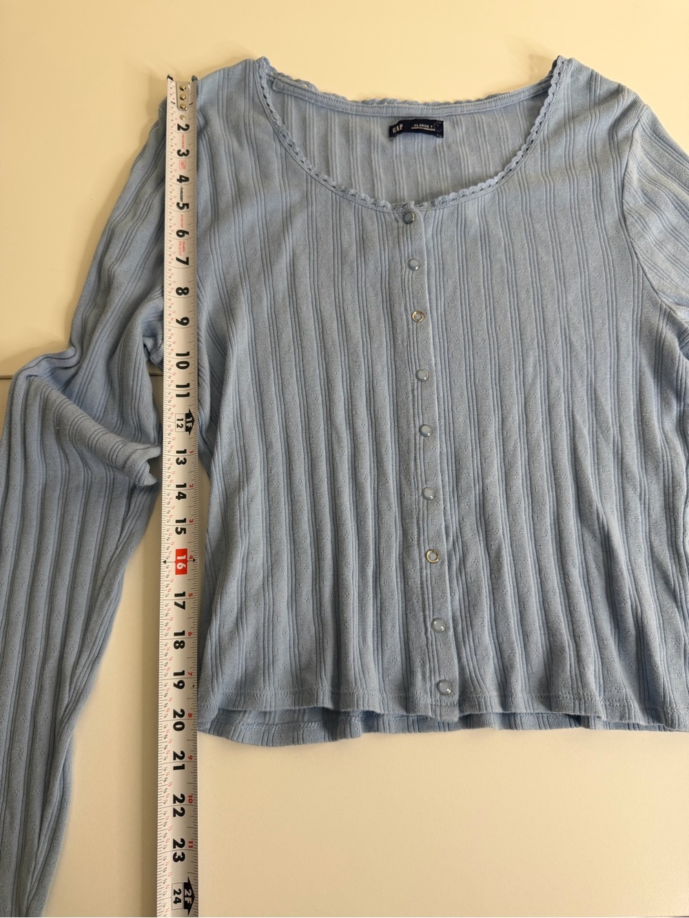 Light Blue Ribbed Button Cardigan‎ - Picture 8 of 13
